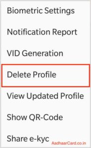 Delete your Aadhaar Profile from mAadhaar App