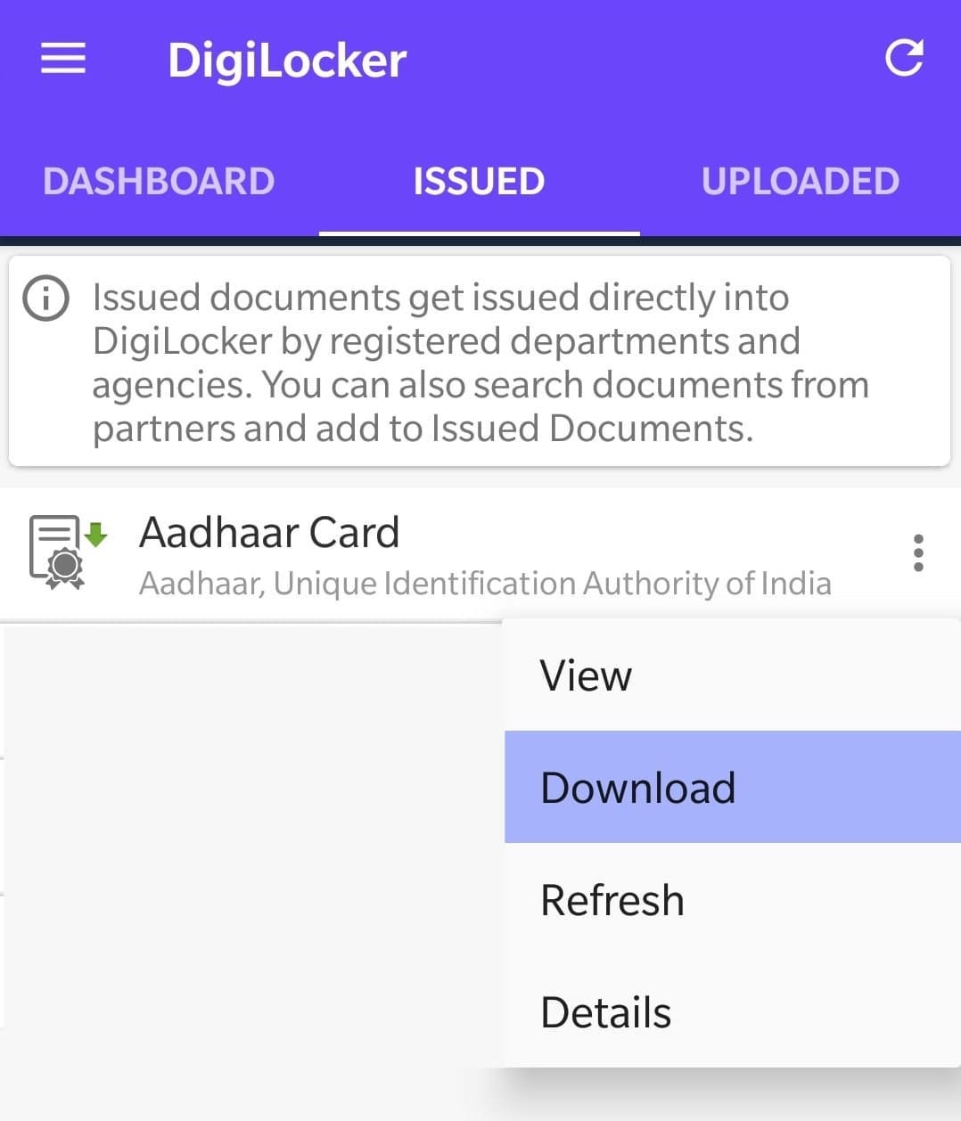 Download Aadhaar Card In DigiLocker