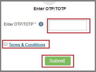 ORDER AADHAAR REPRINT TOTP OTP