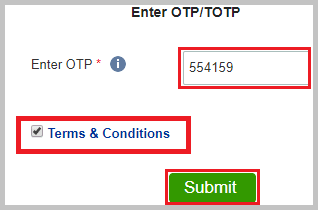 Order Aadhaar Reprint Enter OTP UIDAI