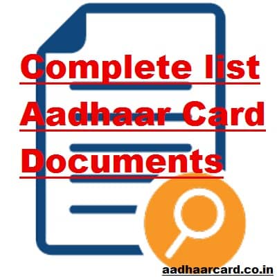 Document-list-of-aadhaar-card