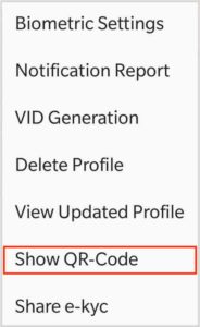 Show QR Code in mAadhaar
