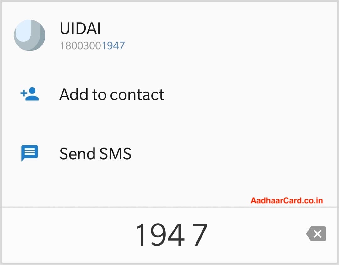 UIDAI Number Saved Automatically in my Contacts
