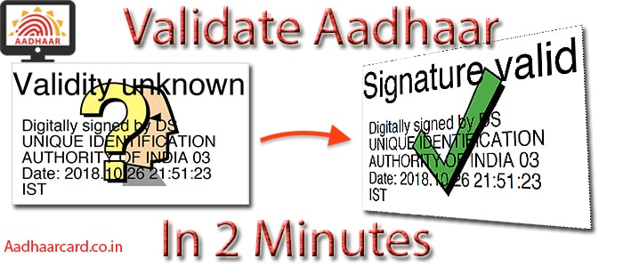 How To Validate Digital Signature In Aadhar Card E Aadhaar Easily 