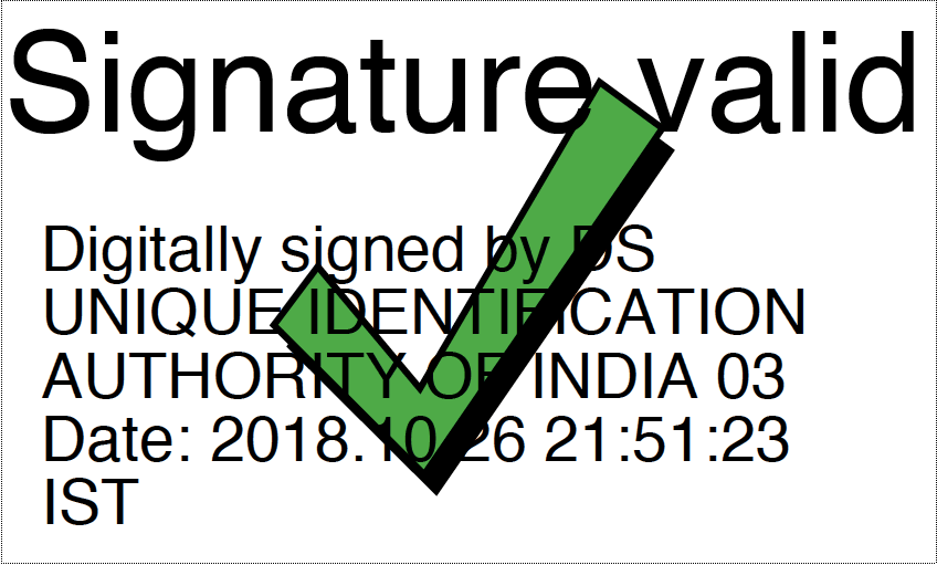 Validated Aadhaar Card Sign after Validating Aadhaar Card