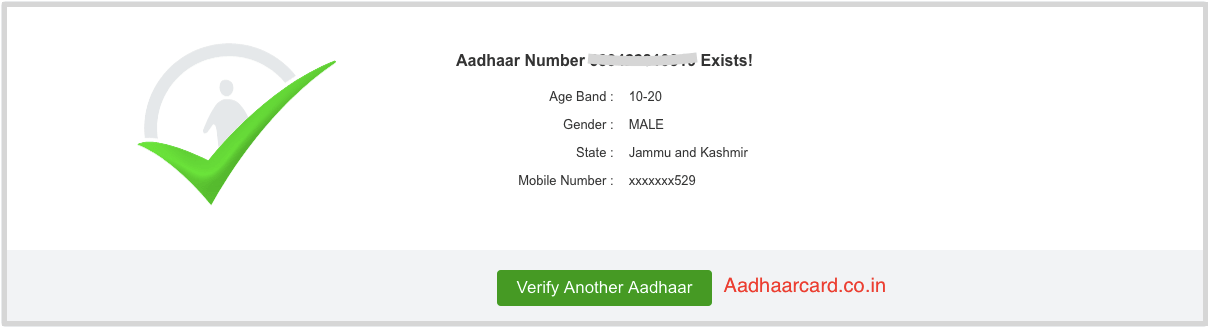Your Aadhaar Card is verified in UIDAI