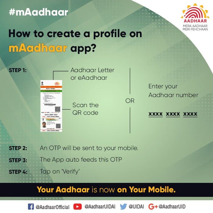 how to create profile on maadhaar